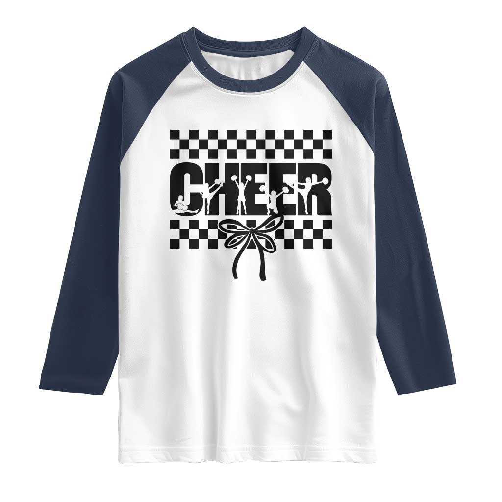 Proud Cheerleading Raglan Shirt Gift For Sports Season Supporters TS12 White Navy Print Your Wear