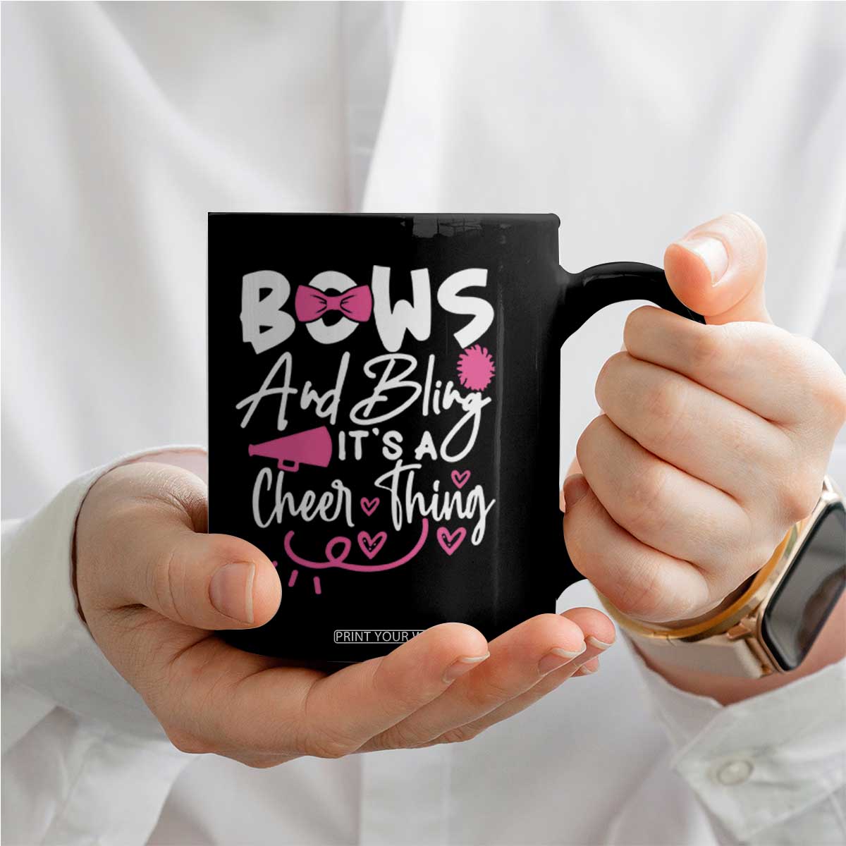 Bows And Bling Its A Cheer Thing Coffee Mug Cheerleading Gift TS12 Print Your Wear