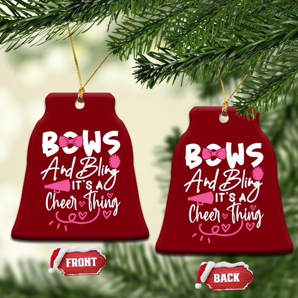 Bows And Bling Its A Cheer Thing Ceramic Ornament Cheerleading Gift TS12 Print Your Wear