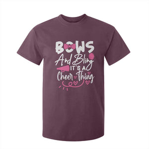 Bows And Bling Its A Cheer Thing T Shirt For Kid Cheerleading Gift TS12 Maroon Print Your Wear