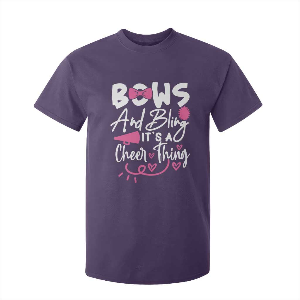 Bows And Bling Its A Cheer Thing T Shirt For Kid Cheerleading Gift TS12 Purple Print Your Wear