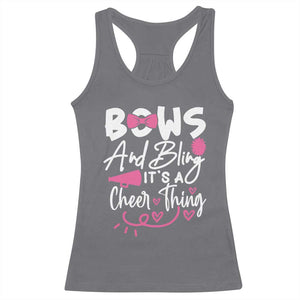 Bows And Bling Its A Cheer Thing Racerback Tank Top Cheerleading Gift TS12 Charcoal Print Your Wear