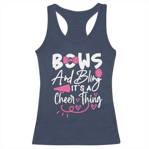 Bows And Bling Its A Cheer Thing Racerback Tank Top Cheerleading Gift TS12 Navy Print Your Wear