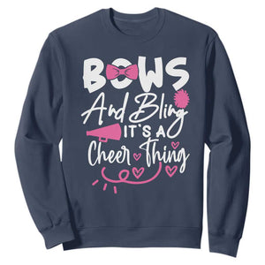 Bows And Bling Its A Cheer Thing Sweatshirt Cheerleading Gift TS12 Navy Print Your Wear