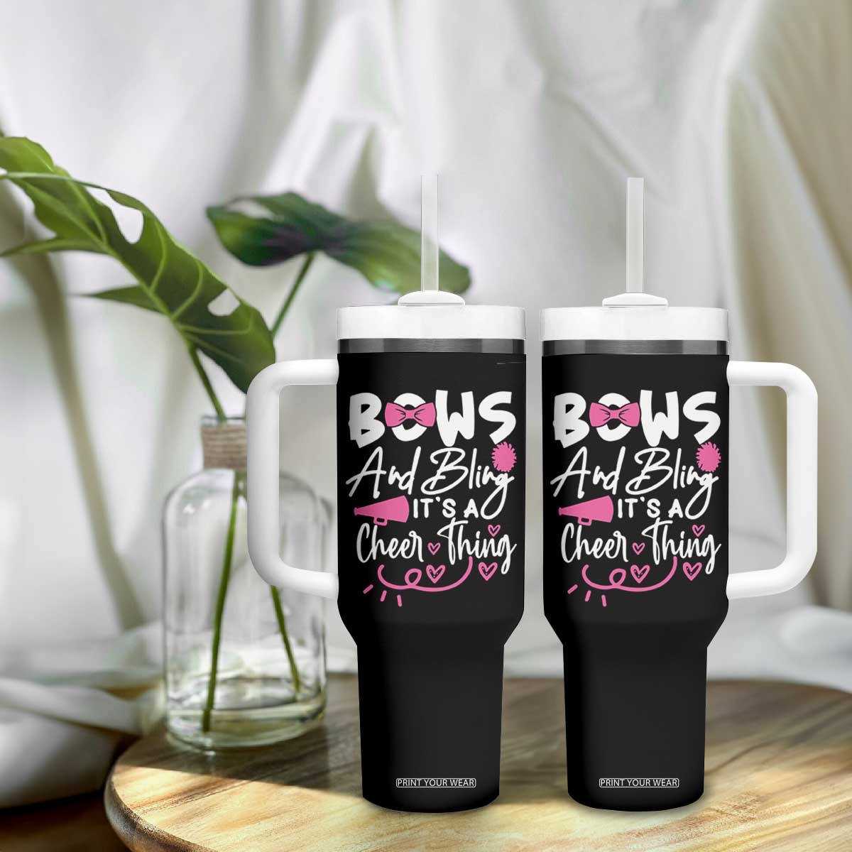 Bows And Bling Its A Cheer Thing Tumbler With Handle Cheerleading Gift TS12 Print Your Wear