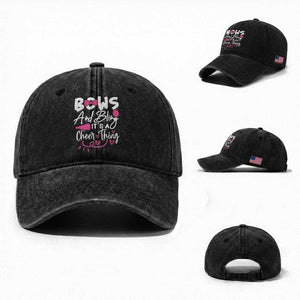 Bows And Bling Its A Cheer Thing Washed Cotton Baseball Cap Cheerleading Gift TS12 Washed Cap Universal Fit Black Print Your Wear