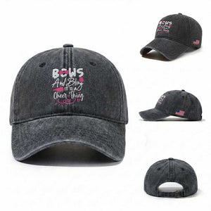 Bows And Bling Its A Cheer Thing Washed Cotton Baseball Cap Cheerleading Gift TS12 Washed Cap Universal Fit Dark Gray Print Your Wear
