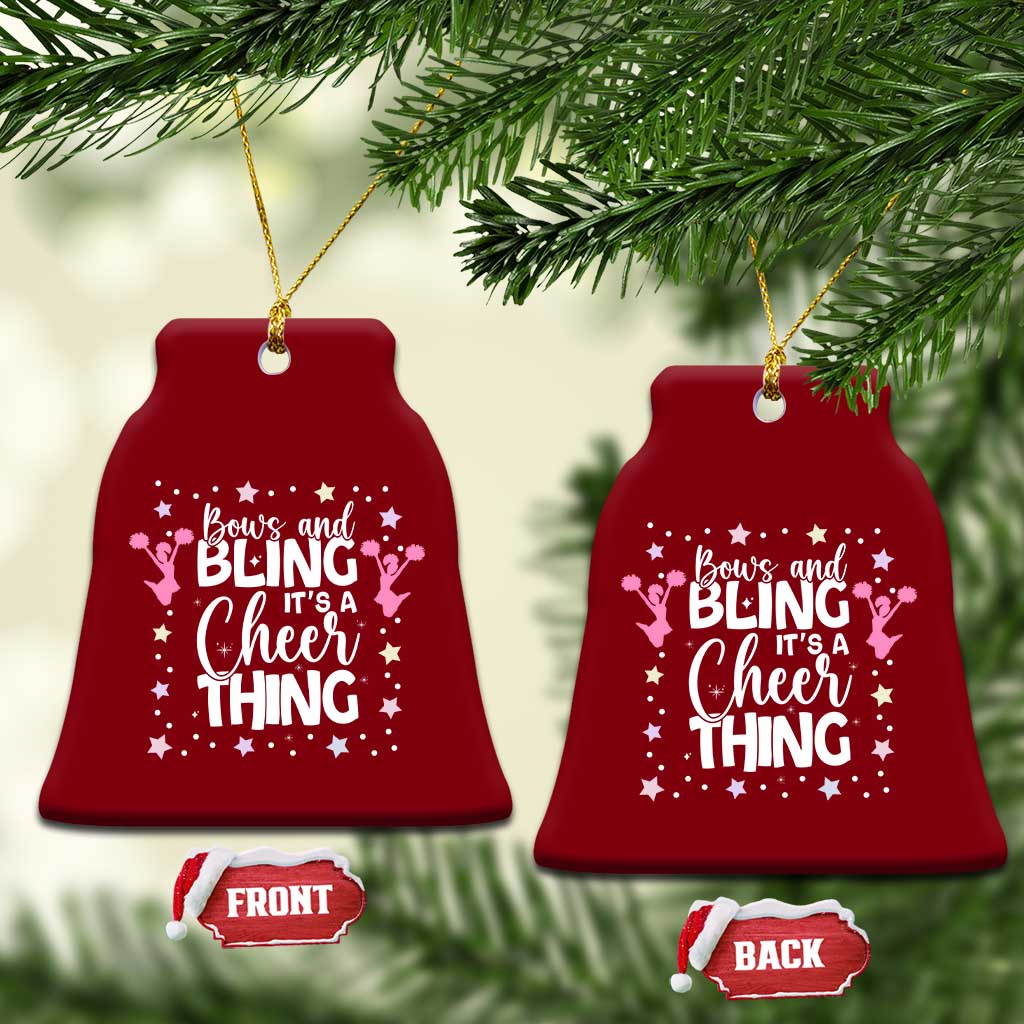 Bows And Bling Its A Cheer Thing Ceramic Ornament Cheer Mom And Cheerleader Gift TS12 Print Your Wear