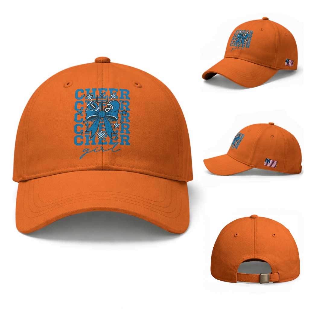 Proud Cheer Girl Baseball Cap Football Team Supporter Gift TS12 Baseball Cap Universal Fit Orange Print Your Wear