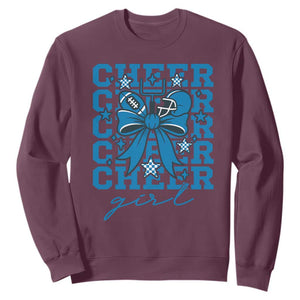 Proud Cheer Girl Sweatshirt Football Team Supporter Gift TS12 Maroon Print Your Wear