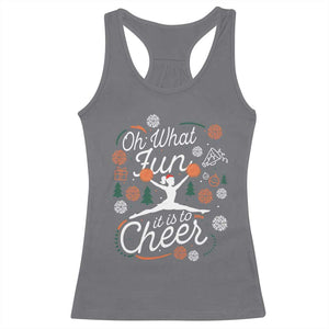 Oh What Fun It Is To Cheer Racerback Tank Top Funny Christmas Cheerleading Gift TS12 Charcoal Print Your Wear