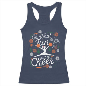 Oh What Fun It Is To Cheer Racerback Tank Top Funny Christmas Cheerleading Gift TS12 Navy Print Your Wear