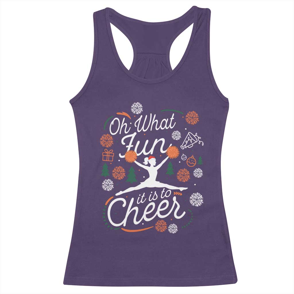 Oh What Fun It Is To Cheer Racerback Tank Top Funny Christmas Cheerleading Gift TS12 Purple Print Your Wear