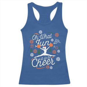 Oh What Fun It Is To Cheer Racerback Tank Top Funny Christmas Cheerleading Gift TS12 Royal Blue Print Your Wear