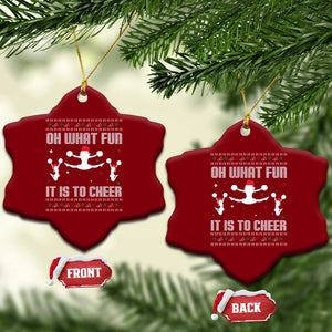 Ugly Xmas Cheerleading Ceramic Ornament Oh What Fun It Is To Cheer Gift TS12 Print Your Wear