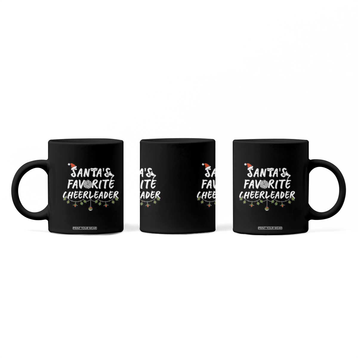 Santa Favorite Cheerleader Coffee Mug Christmas Cheerleading Gift TS12 Print Your Wear