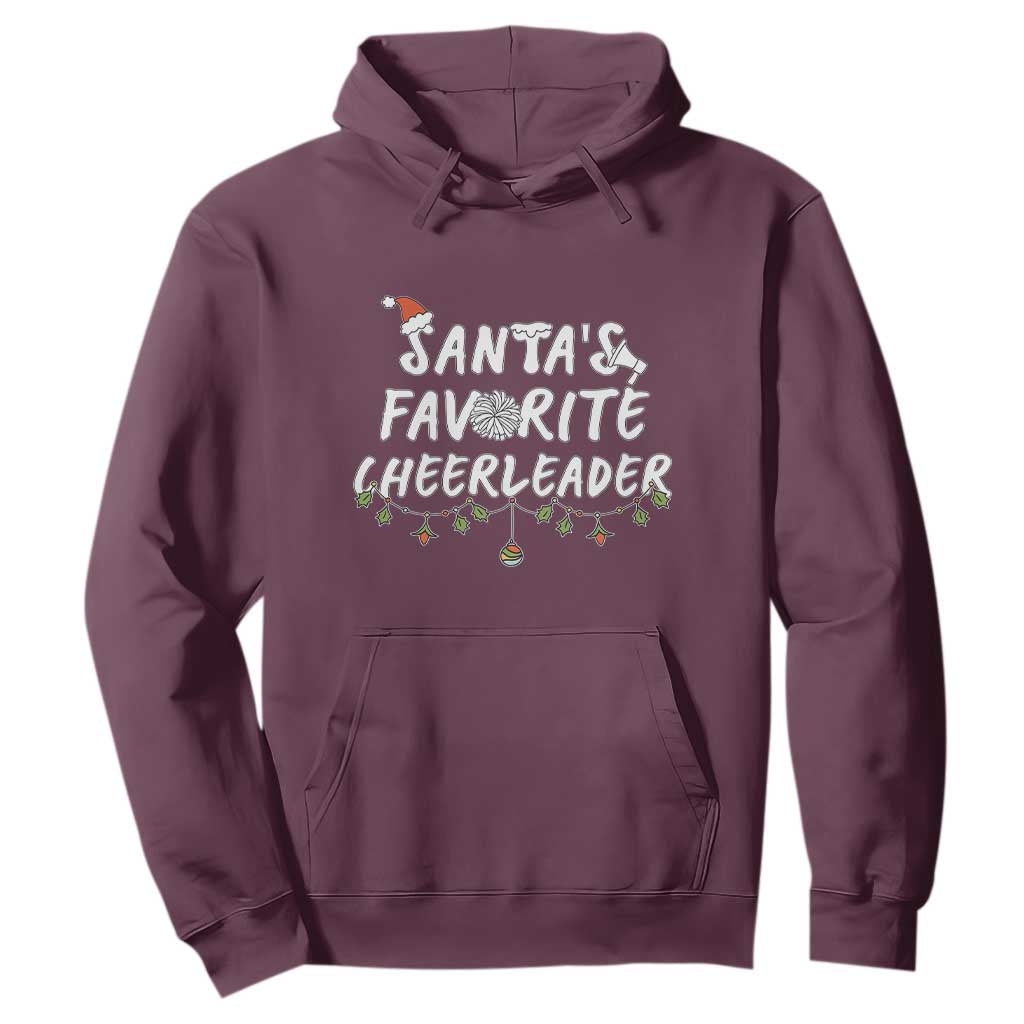 Santa Favorite Cheerleader Hoodie Christmas Cheerleading Gift TS12 Maroon Print Your Wear