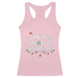 Santa Favorite Cheerleader Racerback Tank Top Christmas Cheerleading Gift TS12 Light Pink Print Your Wear
