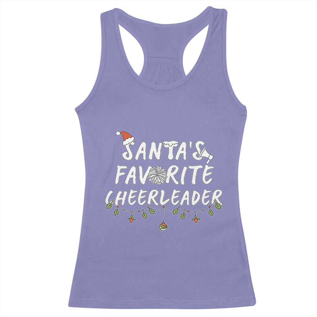 Santa Favorite Cheerleader Racerback Tank Top Christmas Cheerleading Gift TS12 Violet Print Your Wear