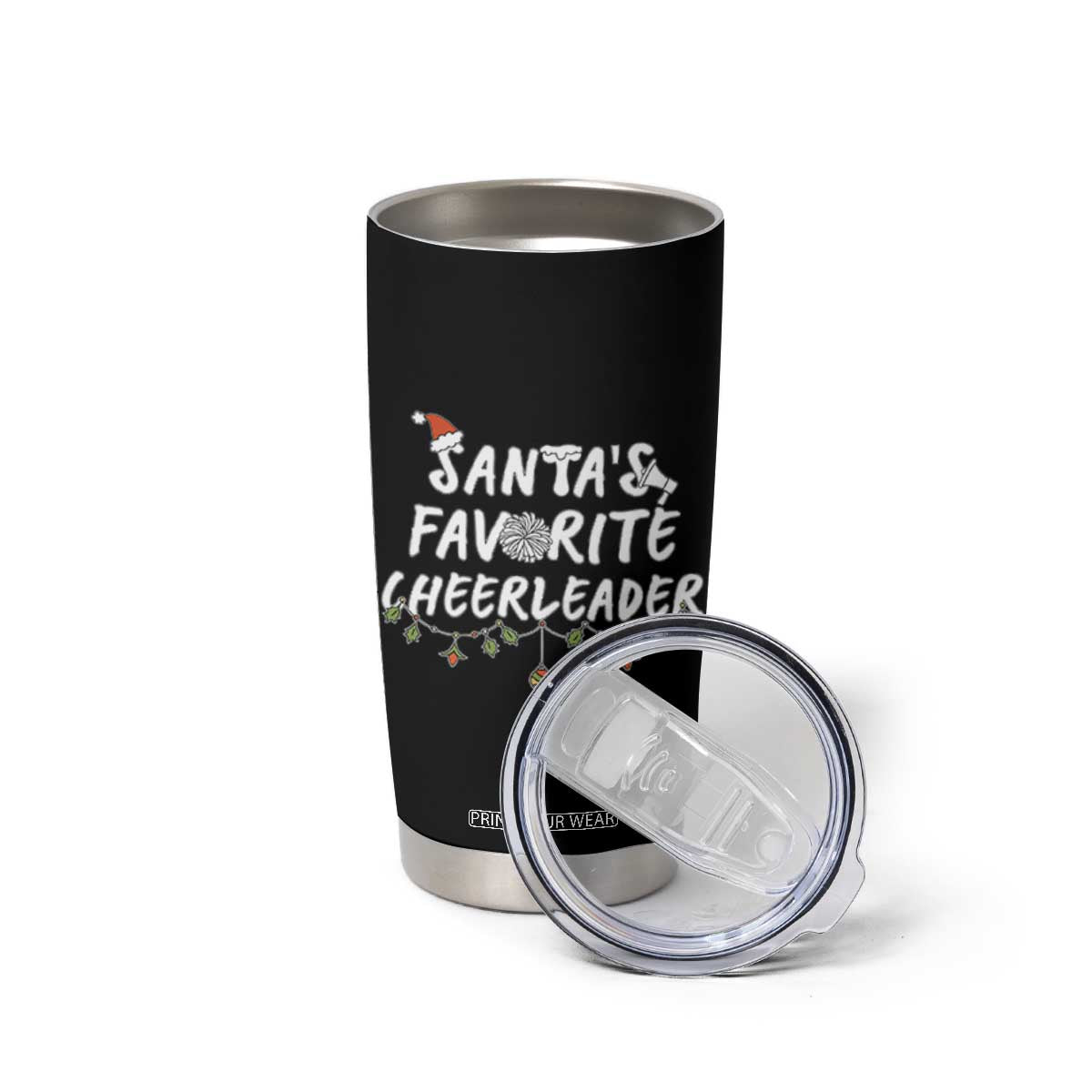 Santa Favorite Cheerleader Tumbler Cup Christmas Cheerleading Gift TS12 Print Your Wear