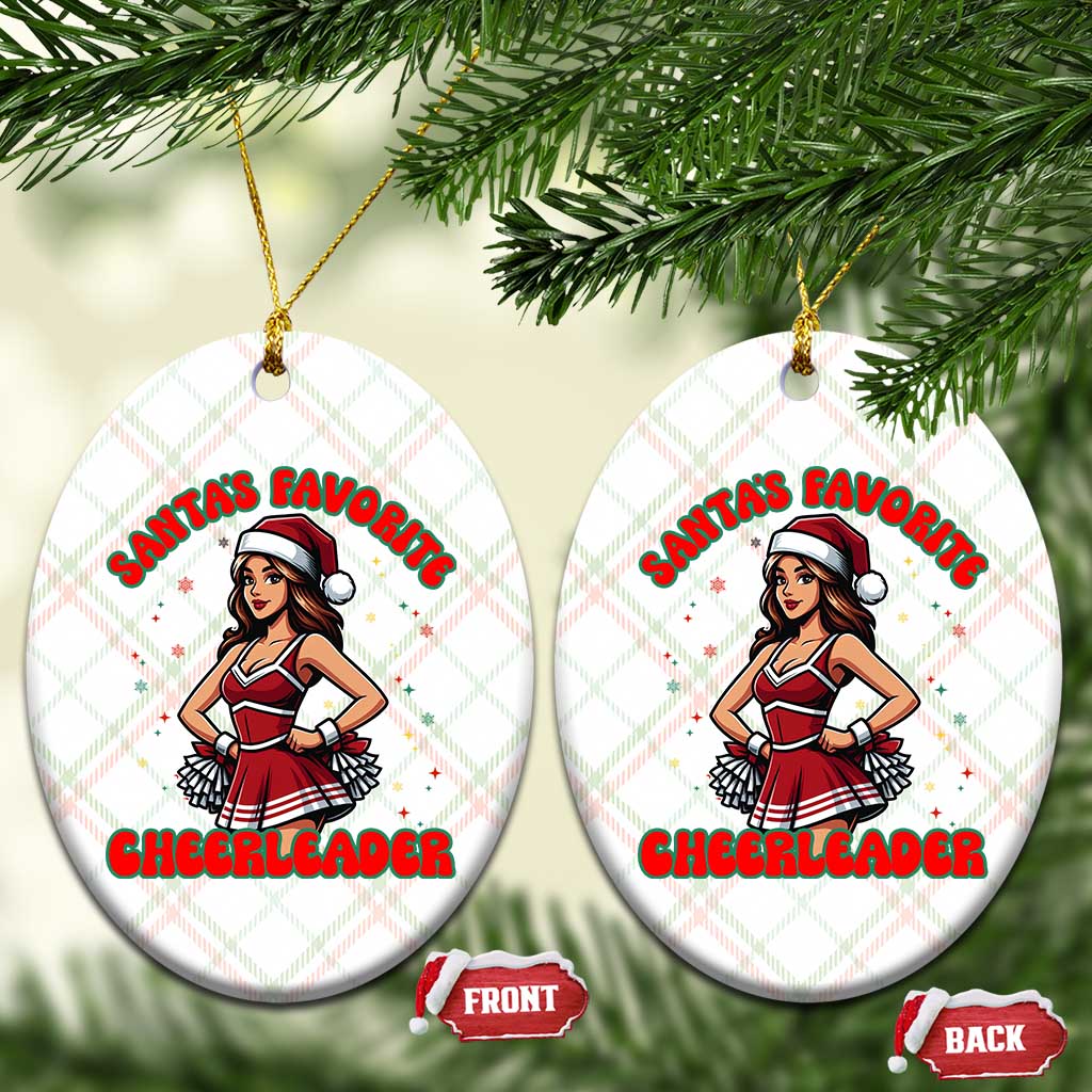Santa Favorite Cheerleader Ceramic Ornament Funny Xmas Cheer Gift TS12 Print Your Wear