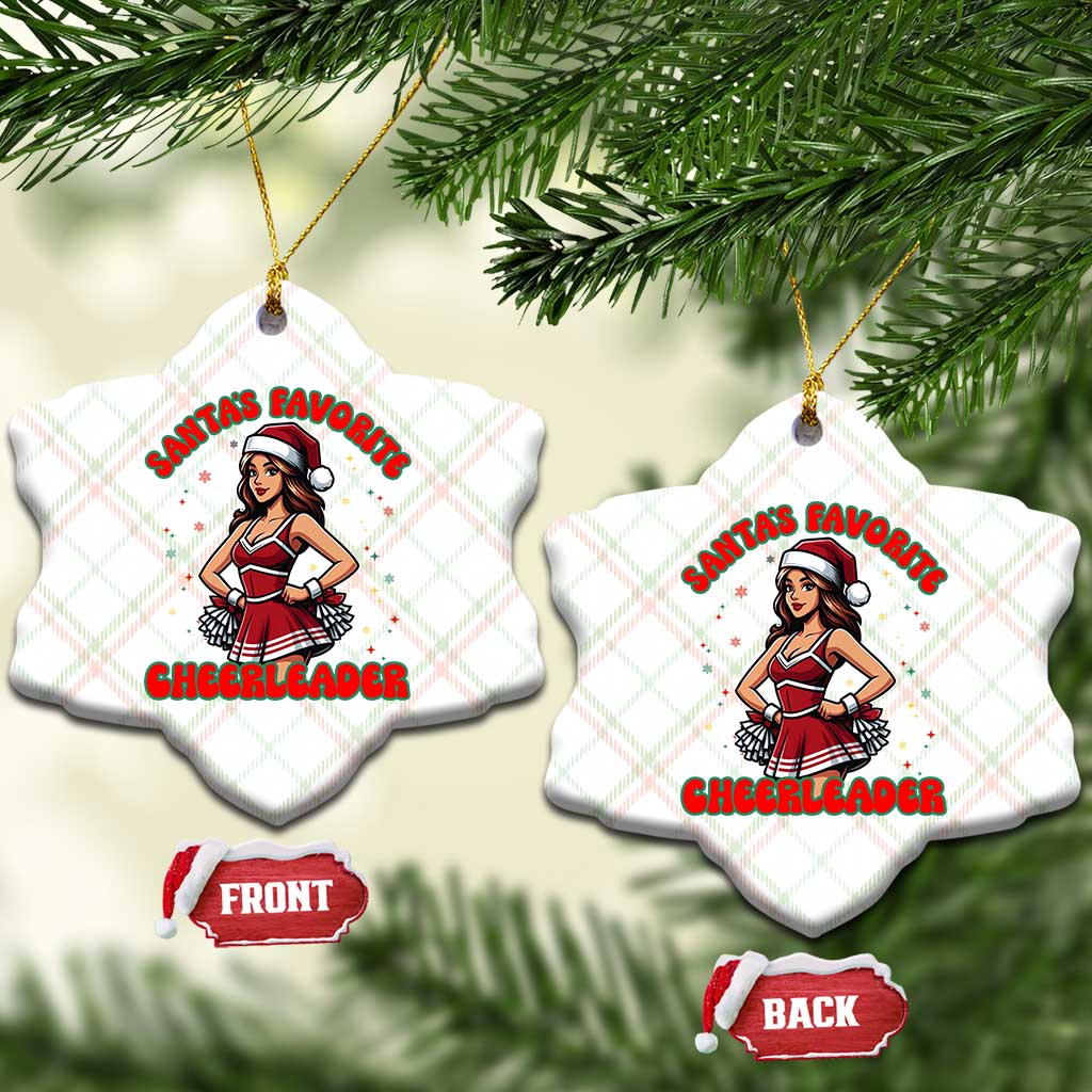 Santa Favorite Cheerleader Ceramic Ornament Funny Xmas Cheer Gift TS12 Print Your Wear