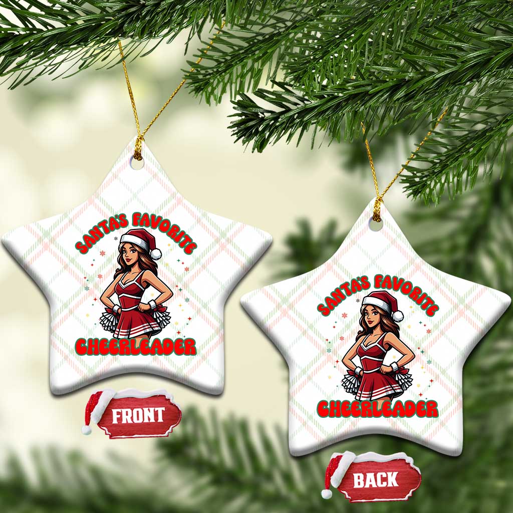 Santa Favorite Cheerleader Ceramic Ornament Funny Xmas Cheer Gift TS12 Print Your Wear