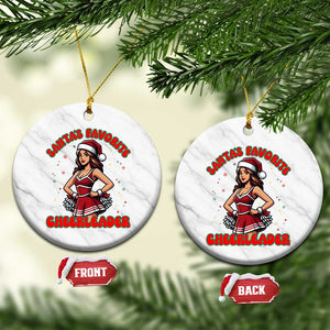 Santa Favorite Cheerleader Ceramic Ornament Funny Xmas Cheer Gift TS12 1pc White Marble Print Your Wear