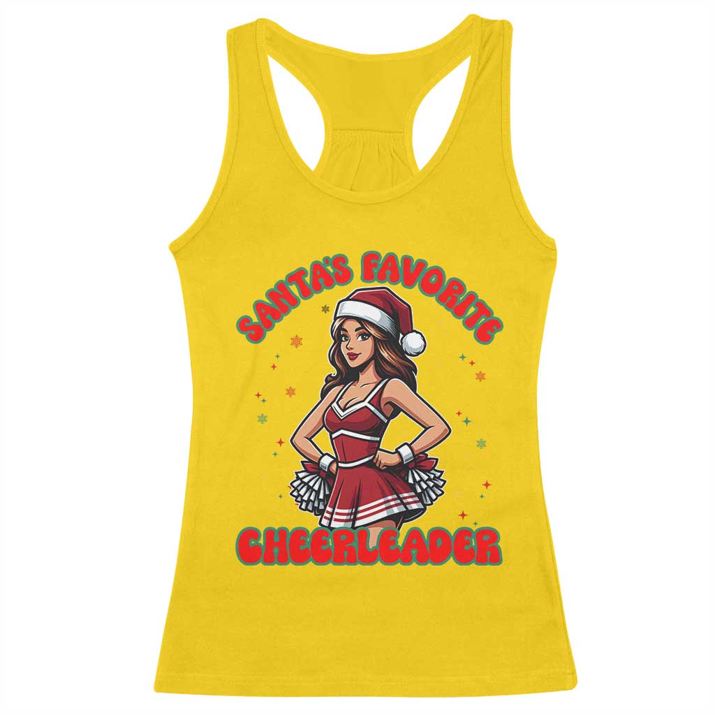 Santa Favorite Cheerleader Racerback Tank Top Funny Christmas Cheer Gift TS12 Daisy Print Your Wear