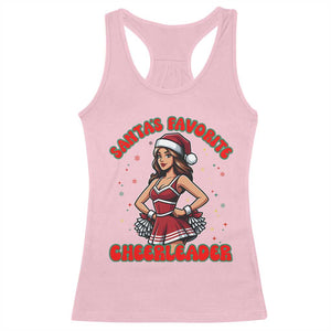 Santa Favorite Cheerleader Racerback Tank Top Funny Christmas Cheer Gift TS12 Light Pink Print Your Wear