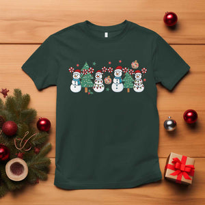 Funny Christmas Cheer Gift T Shirt Santa Snowman Cheerleaders TS12 Dark Forest Green Print Your Wear