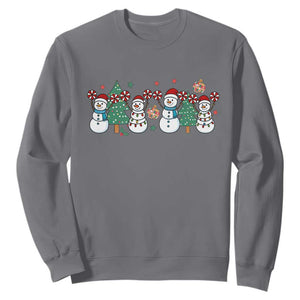 Funny Christmas Cheer Gift Sweatshirt Santa Snowman Cheerleaders TS12 Charcoal Print Your Wear