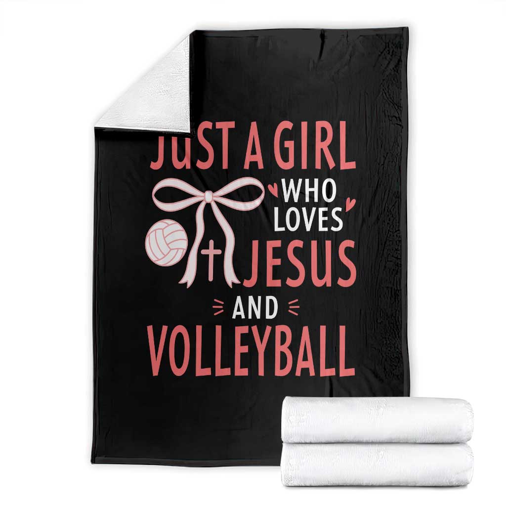 Christian Volleyball Player Throw Blanket Just A Girl Who Loves Jesus Sports Gift