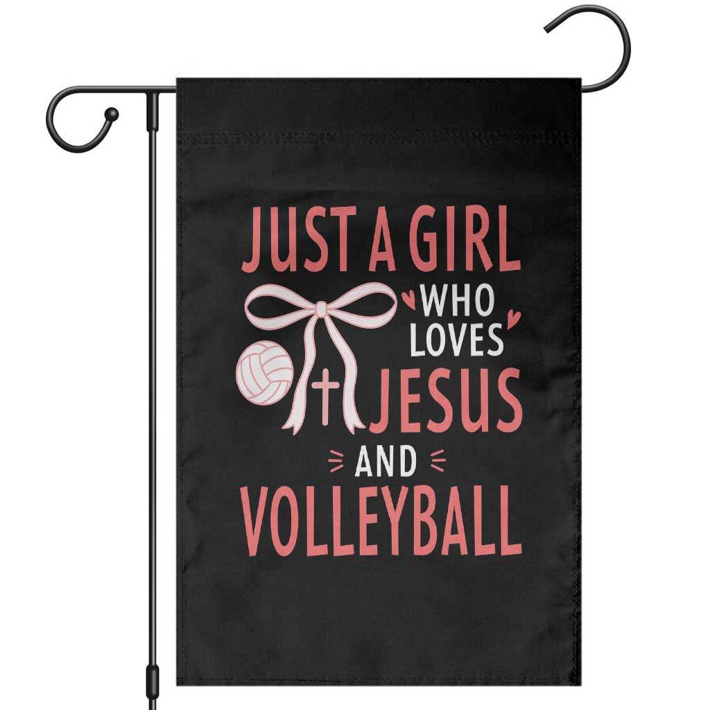 Christian Volleyball Player Garden Flag Just A Girl Who Loves Jesus Sports Gift