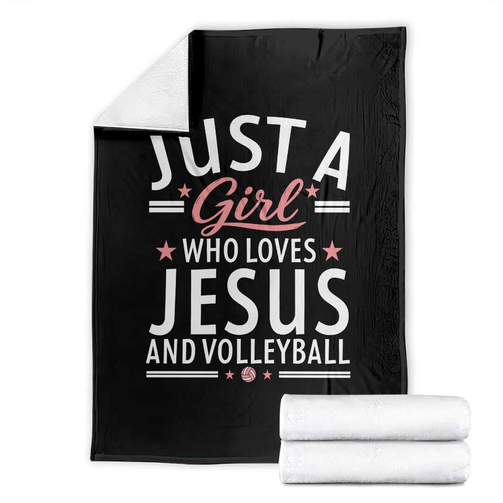 Volleyball Faith Girl Throw Blanket Just A Girl Who Loves Jesus Christian Gift