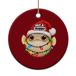 Funny Christmas Pufferfish Ceramic Ornament Not A Hugger Aquarium Keeper Holiday Gift