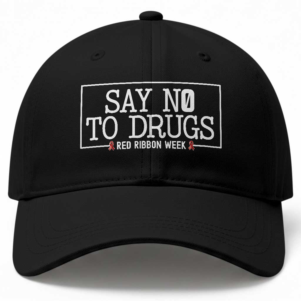 Say No To Drugs Red Ribbon Week Baseball Cap Anti Drug Awareness School Support