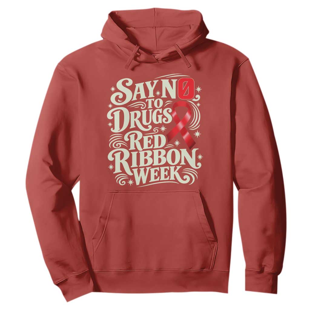 Red Ribbon Week Anti Drugs Hoodie Say No To Drugs School Support