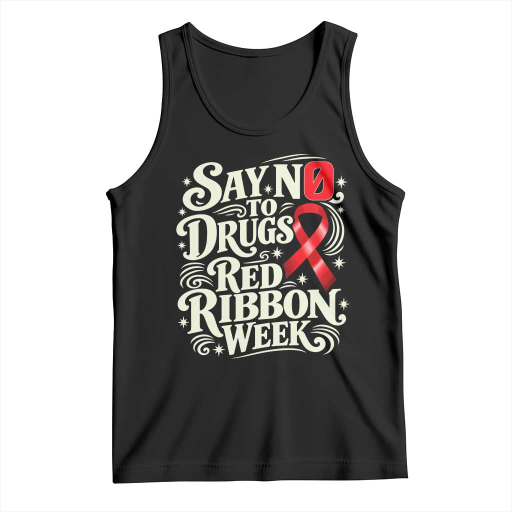 Red Ribbon Week Anti Drugs Tank Top Say No To Drugs School Support