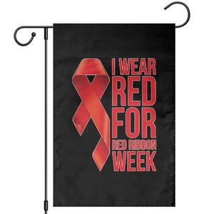 I Wear Red For Red Ribbon Week Garden Flag Drug Free School Support