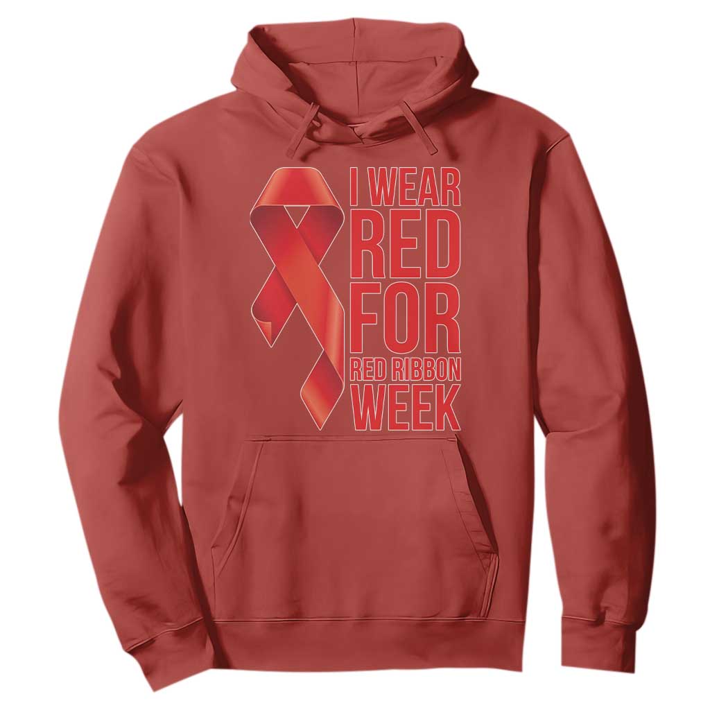 I Wear Red For Red Ribbon Week Hoodie Drug Free School Support