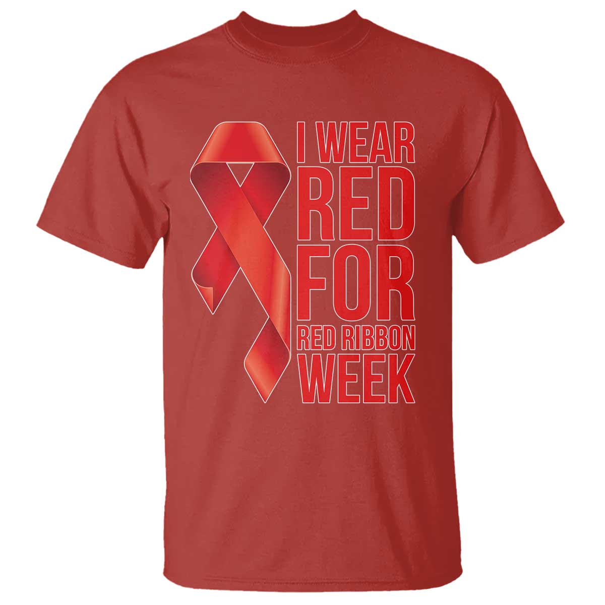 I Wear Red For Red Ribbon Week T Shirt Drug Free School Support