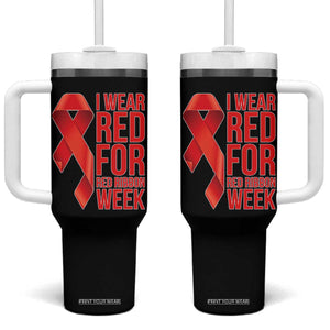 I Wear Red For Red Ribbon Week Tumbler With Handle Drug Free School Support