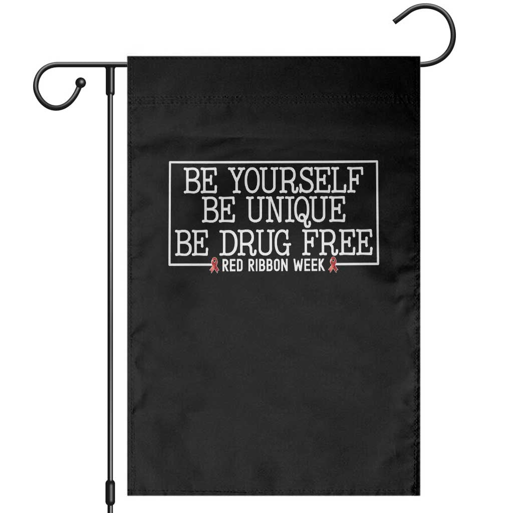 Be Yourself Be Unique Be Drug Free Garden Flag Red Ribbon Week School Support