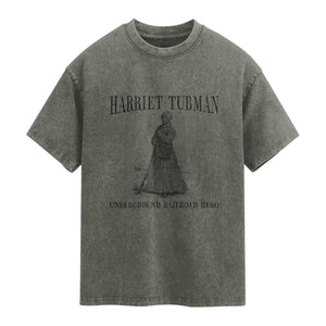 Harriet Tubman Washed Cotton T-Shirt Underground Railroad Freedom Leader