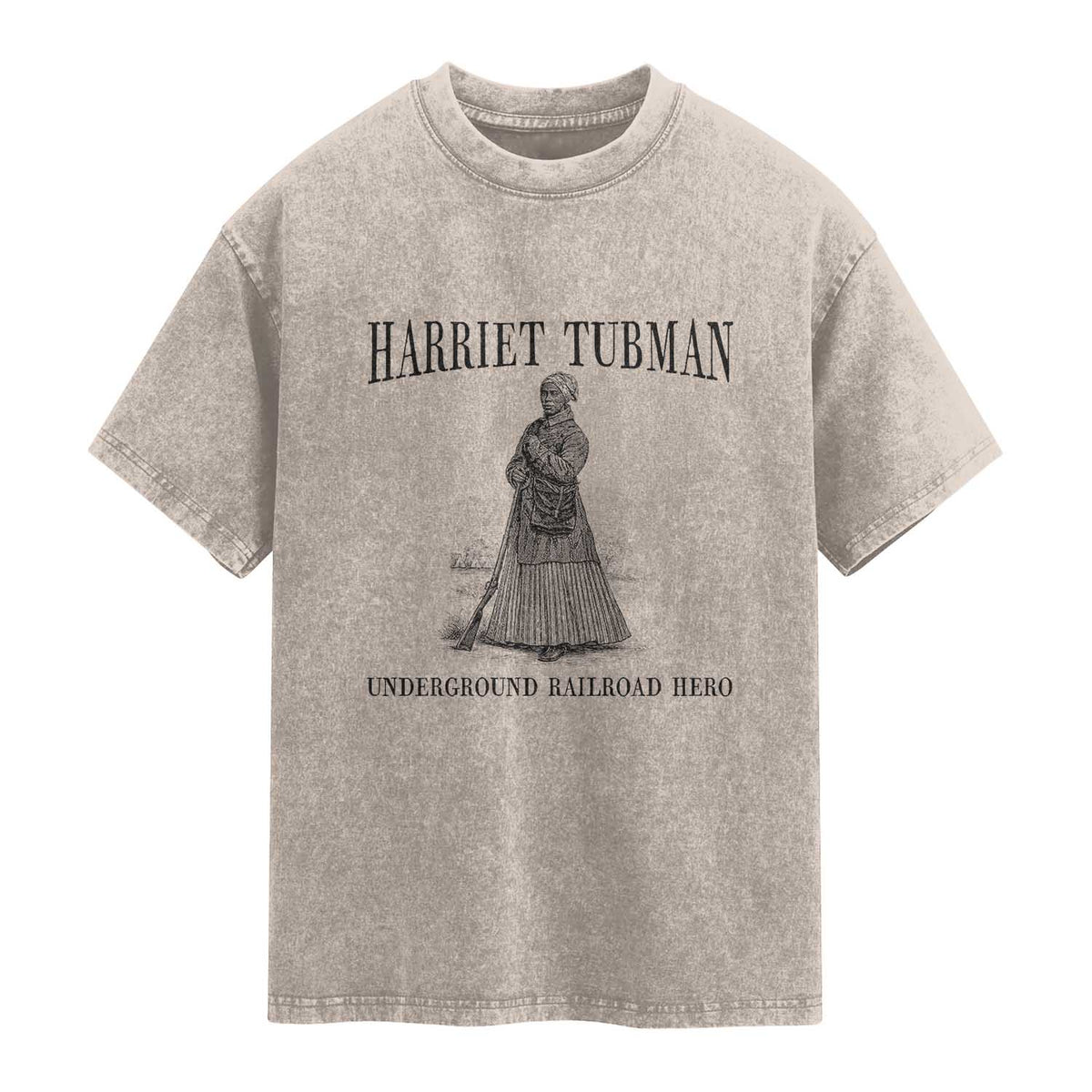 Harriet Tubman Washed Cotton T-Shirt Underground Railroad Freedom Leader