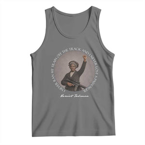 Harriet Tubman Quote Tank Top I Never Ran My Train Off The Track TS12 Black Heather Print Your Wear