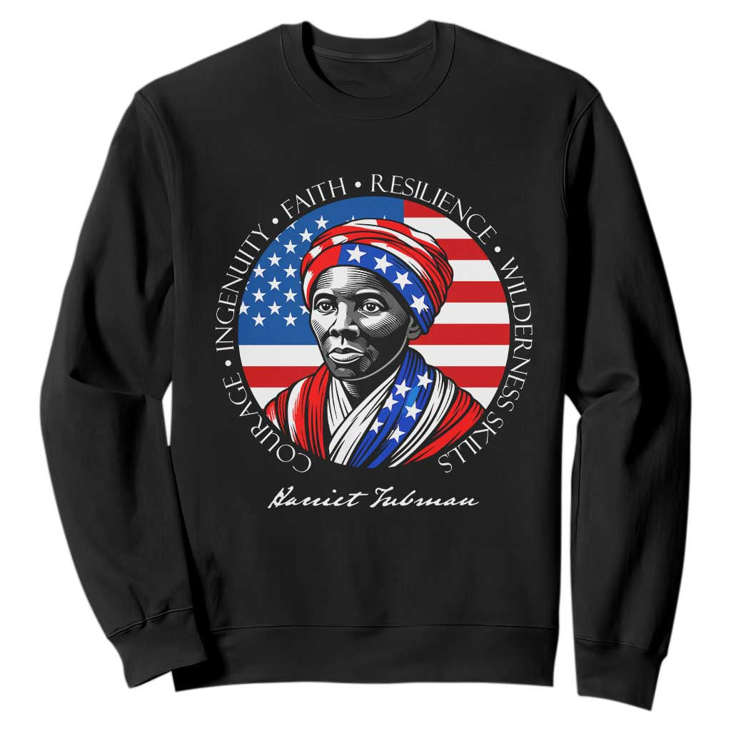 Harriet Tubman Patriotic Sweatshirt Black History Month Gift TS12 Black Print Your Wear