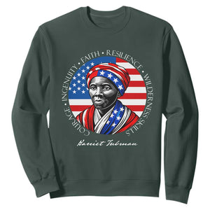Harriet Tubman Patriotic Sweatshirt Black History Month Gift TS12 Dark Forest Green Print Your Wear