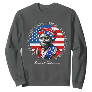 Harriet Tubman Patriotic Sweatshirt Black History Month Gift TS12 Dark Heather Print Your Wear